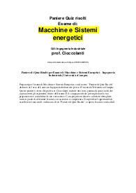 Macchine e sistemi energetici prof Cioccolanti -paniere quiz ecampus