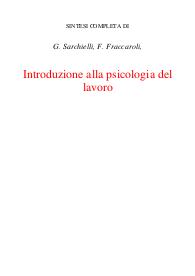 Introduzione alla psicologia del lavoro