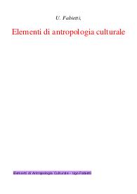 U. Fabietti, Elementi di antropologia culturale