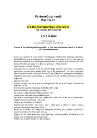 Paniere di Quiz Risolti per l'Esame di Diritto Commerciale Avanzato con il Prof. Giusti all'Università eCampus