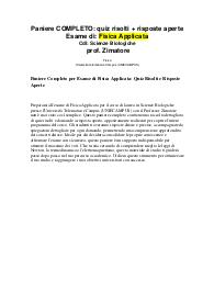 Paniere Completo per Esame di Fisica Applicata prof Zimatore -ecampus