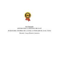 Paniere SISTEMI DI GESTIONE DATI Ecampus
