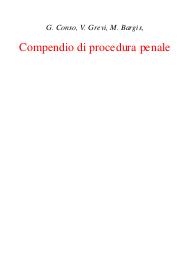 Compendio di procedura penale - Giovanni Conso; Vittorio Grevi; Marta Bargis