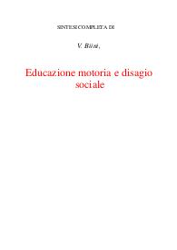 Educazione motoria e disagio sociale
