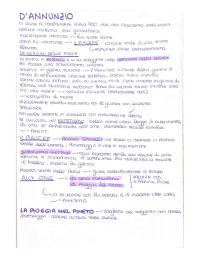 riassunto D'Annunzio per la maturità