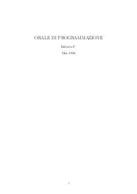 PREPARAZIONE PER L'ORALE di PROGRAMMAZIONE 1