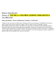 Paniere Quiz Risolti - Tecnica e Pianificazione Urbanistica - Uni-PEGASO