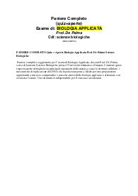 PANIERE COMPLETO Quiz + Aperte Biologia Applicata Prof. De Palma Scienze Biologiche