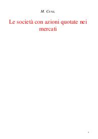 Le società con azioni quotate nei mercati - Mario Cera