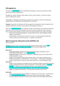 Appunti di Storia, dal Risorgimento alla Conquista di Roma