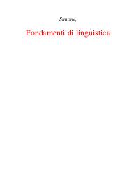 Simone, Fondamenti di linguistica