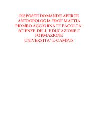 Risposte domande aperte antropologia aggiornate 2023 uniecampus