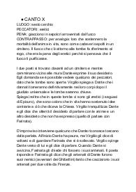 Riassunto Canto X Inferno Divina Commedia