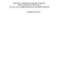 Risposte complete domande utilizzo della lim nella didattica aggiornate 2025 Scuola di Formazione Moscati
