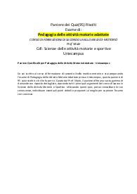 Paniere Quiz Risolti per Pedagogia delle Attività Motorie Adattate -prof Vitale