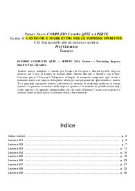 PANIERE COMPLETO QUIZ + APERTE 2024 Gestione e Marketing Imprese Sportive Prof. Carraturo