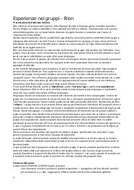 Riassunto "Esperienze nei gruppi" di Bion