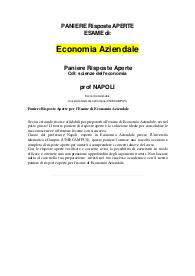Paniere Risposte Aperte per l'Esame di Economia Aziendale- compilato- uniecampus