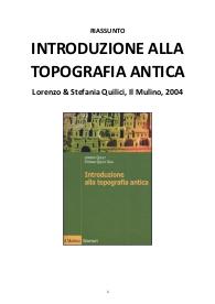Riassunto "Introduzione alla topografia antica" di Quilici, 2004