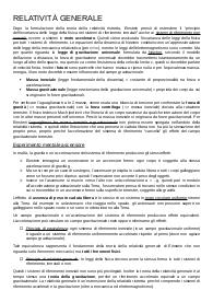 Appunti di fisica sulla relatività generale di Einstein