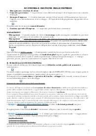 Appunti Economia e Gestione delle Imprese