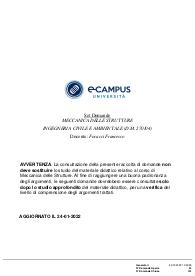 Paniere di MECCANICA DELLE STRUTTURE, Prof FOCACCI, ECAMPUS - Chiuse - AGGIORNATE 2022