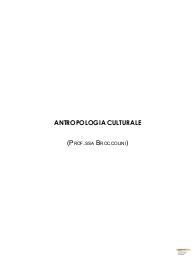 DISPENSA ANTROPOLOGIA CULTURALE