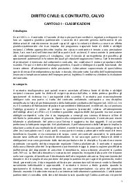 riassunto DIRITTO CIVILE, IL CONTRATTO di Calvo