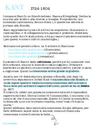 Appunti su Kant per il quinto anno di liceo