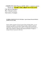 PANIERE COMPLETO NUOVO 2024 Quiz + Aperte Esame di Storia del Diritto Italiano Prof.ssa Solazzi