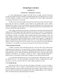 Riassunto Antropologia Economica Completo