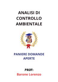 Paniere ANALISI DI CONTROLLO AMBIENTALE, Ecampus, Barone Lorenzo - RISPOSTE APERTE