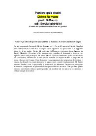 Paniere Quiz Risolti per l'Esame di Diritto Romano - Servizi Giuridici eCampus