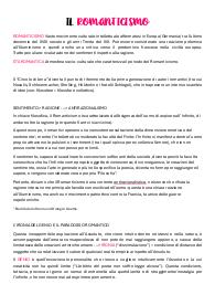Appunti principali sul Romanticismo - 4°/5° liceo
