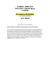 ECONOMIA AZIENDALE prof NAPOLI paniere completo scienze economiche