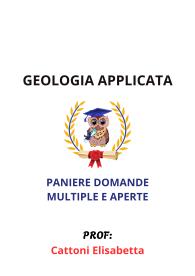 Paniere GEOLOGIA APPLICATA, Ecampus, Cattoni Elisabetta, 2025 - RISPOSTE MULTIPLE E APERTE