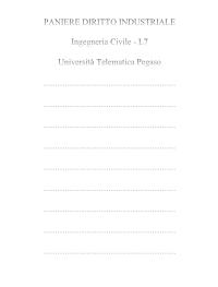 PANIERE DIRITTO INDUSTRIALE - Ingegneria Civile - L7 - UniPegaso