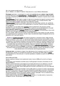 Appunti/Riassunti di Psicologia Generale