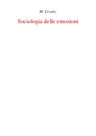Sociologia delle emozioni - Massimo Cerulo