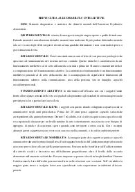 BREVE GUIDA ALLE DISABILITA’ INTELLETTIVE