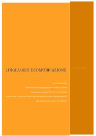 LINGUAGGIO E COMUNICAZIONE