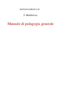 Manuale di pedagogia generale Maddalena