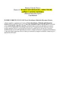 PANIERE CORRETTO NUOVO 2025 Teorie-Metodologie e Didattiche Educazione Motoria