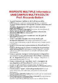Risposte multiple informatica aggiornate 2023 uniecampus multifacoltà