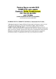 PANIERE NUOVO CORRETTO 2025 Diritto Costituzionale Prof. Podetta