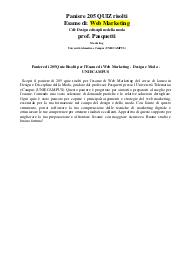 Paniere di 205 Quiz Risolti per l'Esame di Web Marketing - Design e Moda - UNIECAMPUS