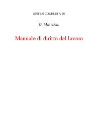 Manuale di diritto del lavoro corso