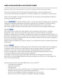Web comunication e social media