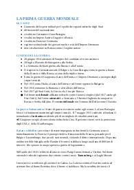 La Prima Guerra Mondiale - Appunti