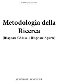 Metodologia della Ricerca - Paniere eCampus